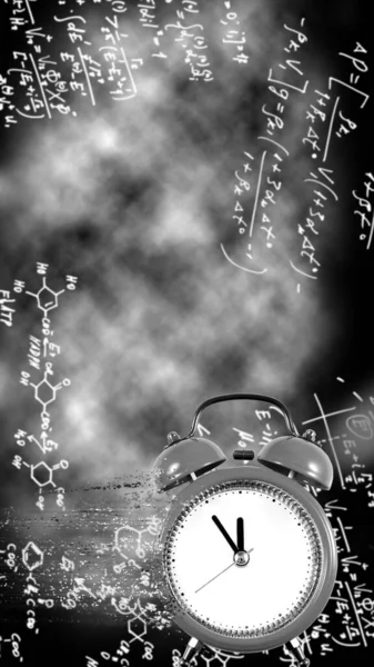 Abstract Image Alarm Clock Which Particles Come Forming Stream Mathematical — Stok fotoğraf