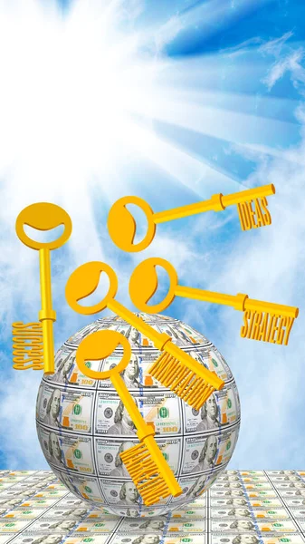Kép Stilizált Kulcsok Szimbóluma Ötlet Stratégia Innováció Marketing Siker Kép — Stock Fotó