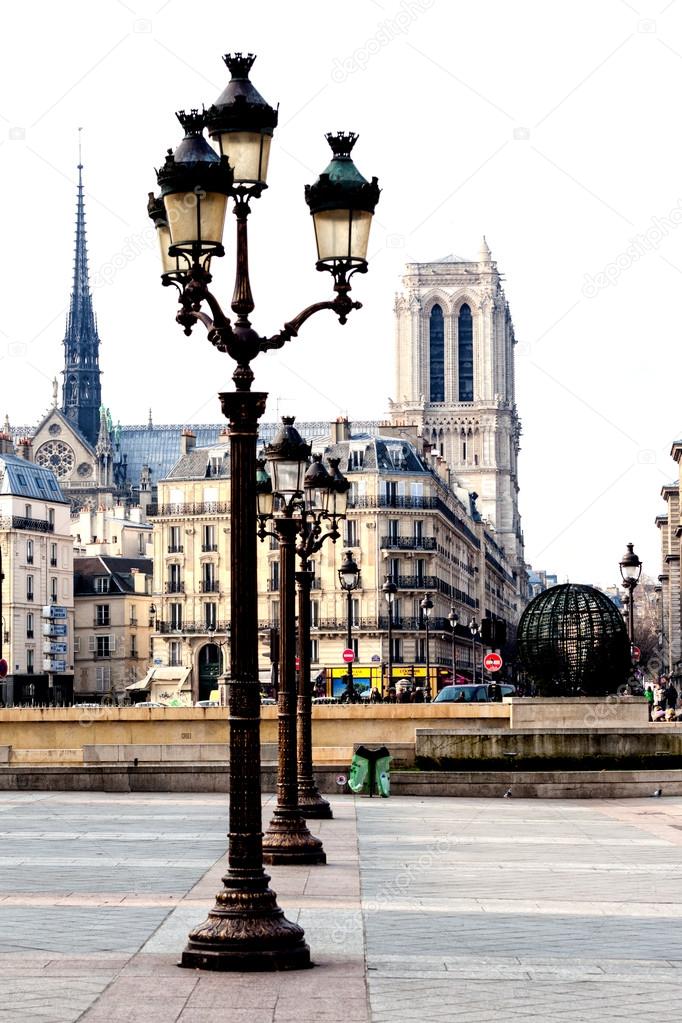 Panoramic view of Notre Dame de Paris, France