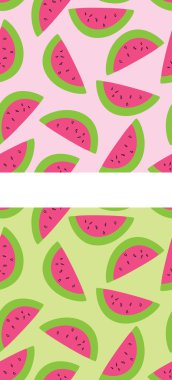 Two Seamless Watermelon Patterns clipart