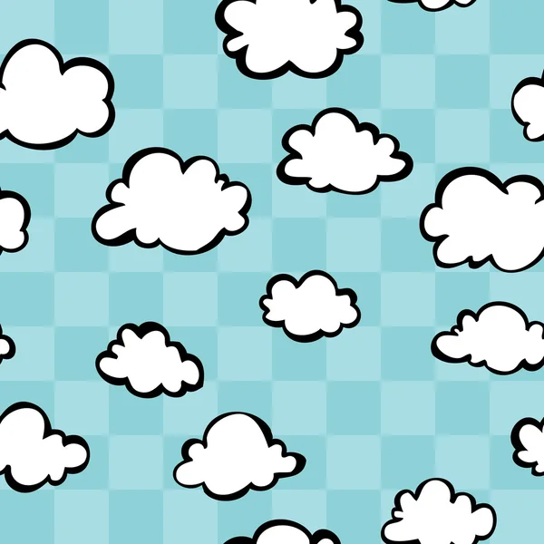 チェッカー ボードの雲のシームレスなパターン — ストックベクタ