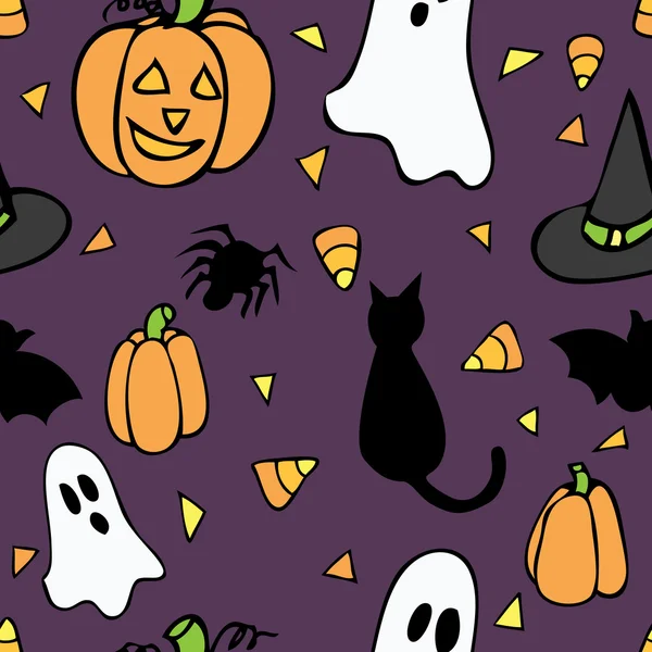 Halloween naadloos patroon — Stockvector