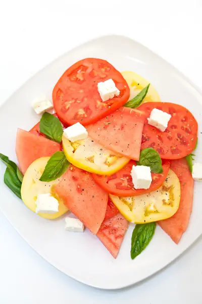 Watermelon Salad with Feta — Stock Photo, Image