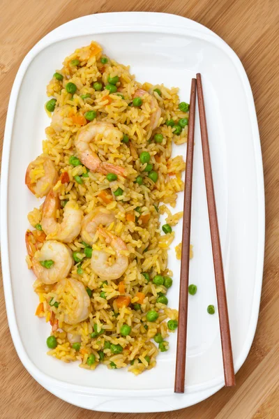 Takže, krevety smažené rýže — Stock fotografie