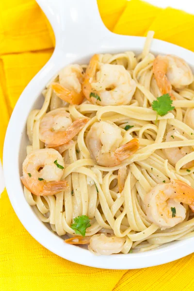 Piatto di pasta di gamberetti Scampi — Foto Stock