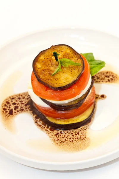 Eggplant Mozzarella Stacks — Stock Photo, Image