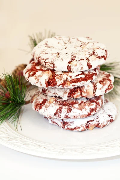Biscoitos de veludo vermelho — Fotografia de Stock