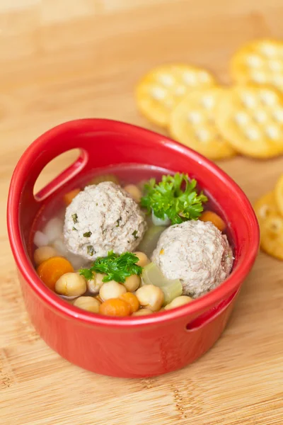 Suppe mit Frikadellen — Stockfoto