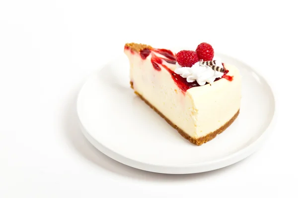 Fatia caseira de cheesecake de framboesa — Fotografia de Stock