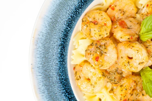 Räkor scampi pasta — Stockfoto