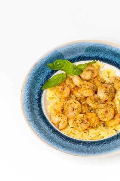 Garnalen scampi pasta — Stockfoto