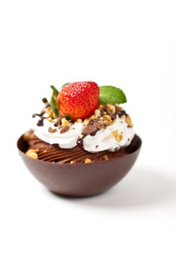 tatlı. dondurma mousse çilek ile