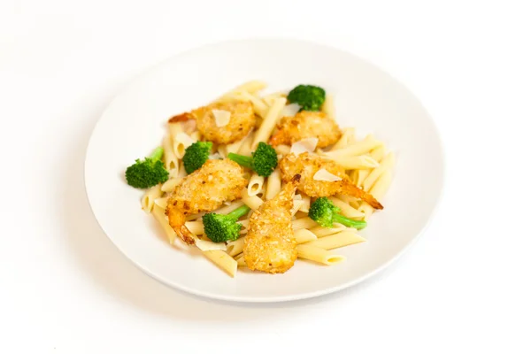 Broccoli garnalen pasta — Stockfoto