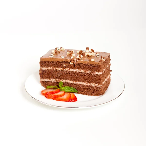 Slice Of Chocolate Fudge Cake — Stock Photo, Image