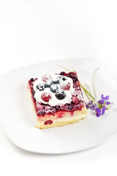 Fresh cake with berry — Stock Photo, Image