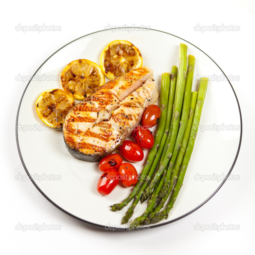 Salmon steak — Stock Photo © alisafarov 25468619