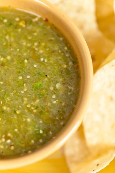 Tomatillo salsa verde, mexikanische Küche — Stockfoto