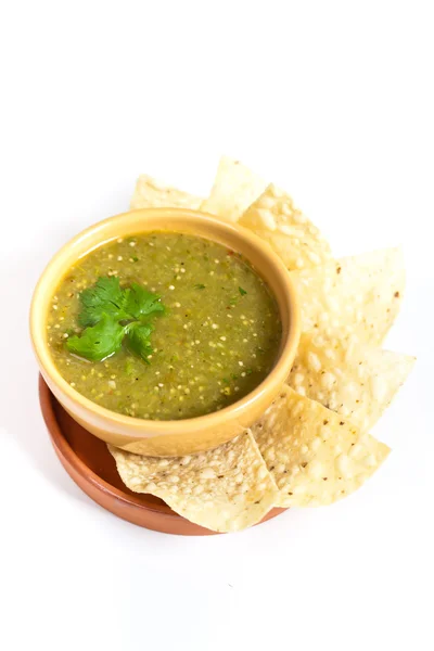 Tomatillo salsa verde, Mexicaanse keuken — Stockfoto