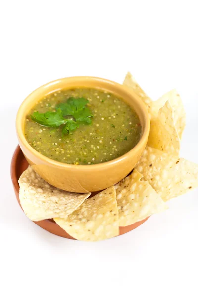 Tomatillo salsa verde, mexican cuisine — Stock Photo, Image
