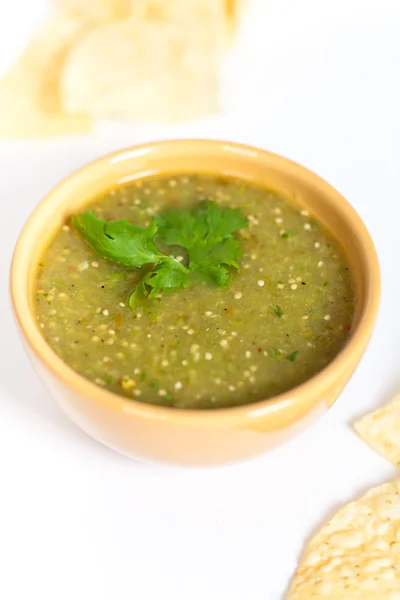 Tomatillo salsa verde, mexican cuisine — Stock Photo, Image