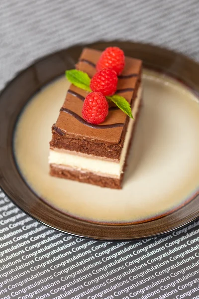 Three Layers Chocolate Cake — Stock Photo, Image