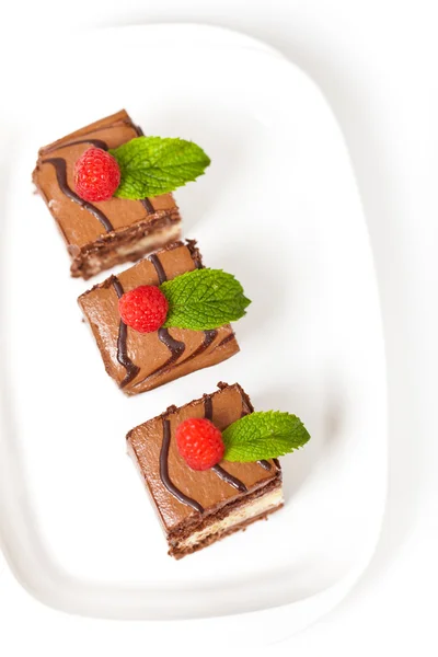 Three Layers Chocolate Cake — Stock Photo, Image