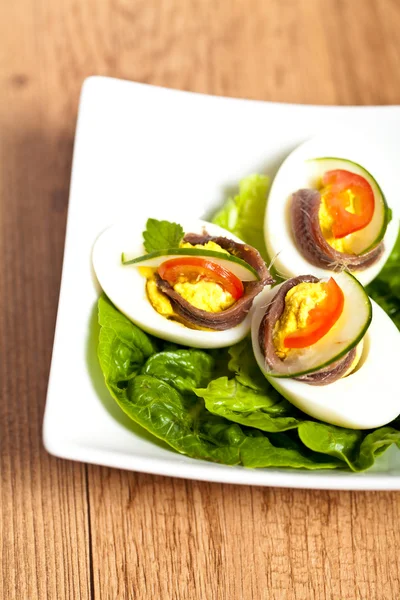 Jaja nadziewane z anchois — Zdjęcie stockowe
