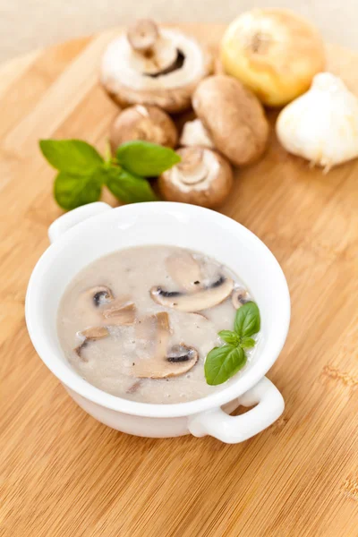 Champignoncremesuppe — Stockfoto