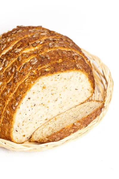 Loaf of fresh baked multigrain bread — Stok Foto