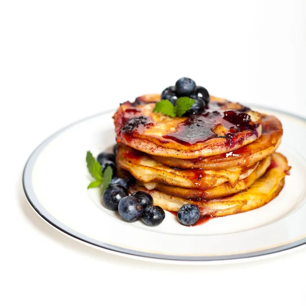 Pancakes with blueberries — Stock Photo, Image