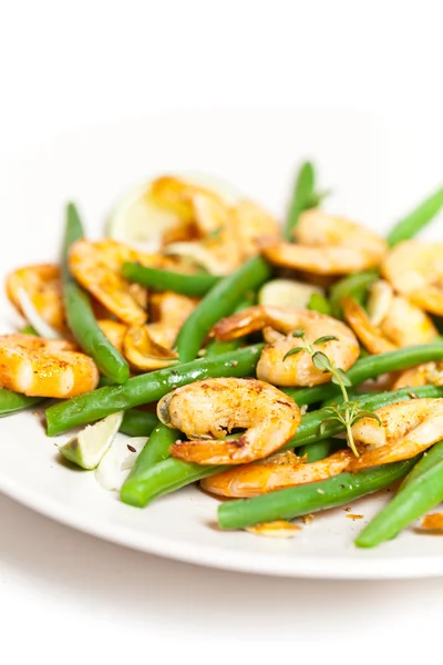 Salada de feijão com camarão — Fotografia de Stock