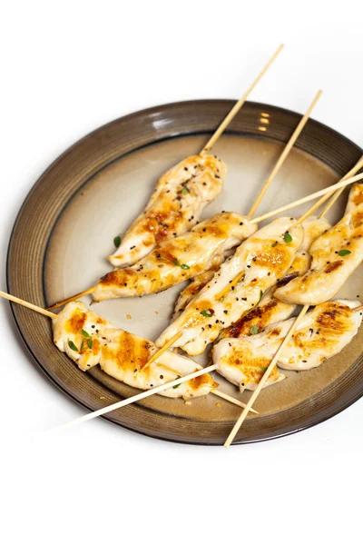 Chicken meat on skewer — Stock Photo, Image