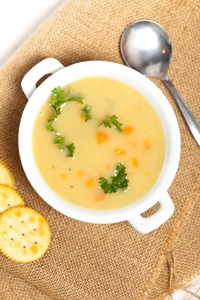 Frische Kartoffelcremesuppe — Stockfoto