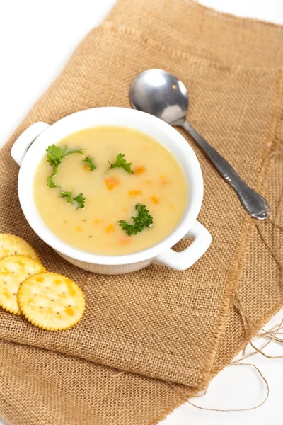 Frische Kartoffelcremesuppe — Stockfoto