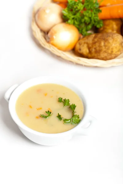 新鮮なジャガイモのクリーム スープ — ストック写真