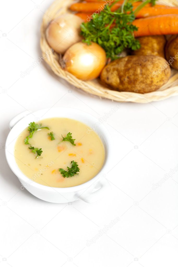 Fresh potato cream soup