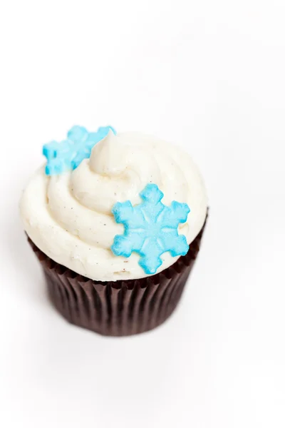 Cupcake mit Schneeflocke — Stockfoto