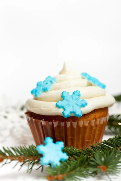 Cupcake met sneeuwvlok — Stockfoto