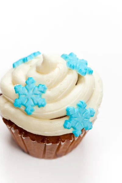 Cupcake com floco de neve — Fotografia de Stock