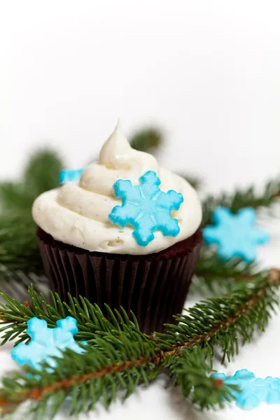 Cupcake avec flocon de neige — Photo