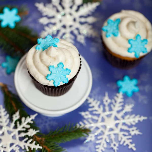 Cupcake. Weihnachtsthema. — Stockfoto