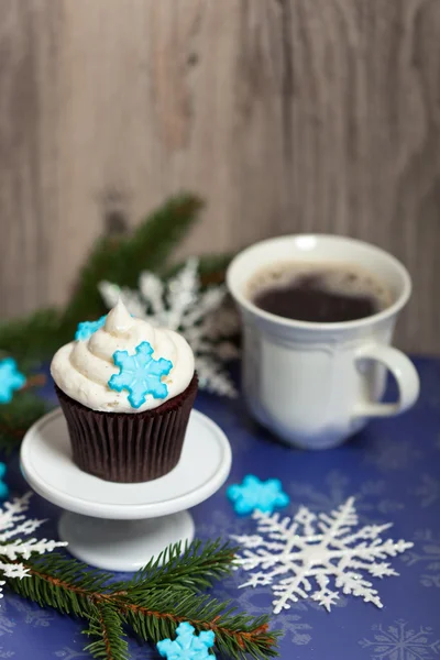 Cupcake. Weihnachtsthema. — Stockfoto