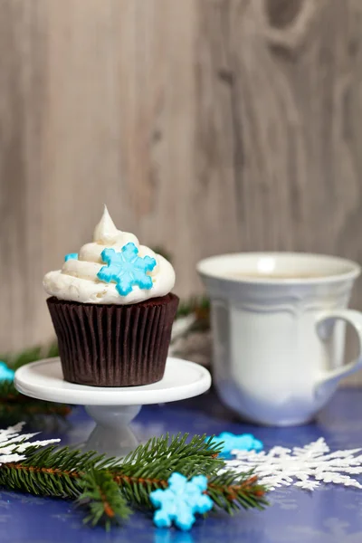 Cupcake. Kerstmis thema. — Stockfoto