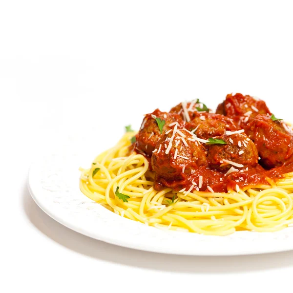 Spaghetti con polpette — Foto Stock
