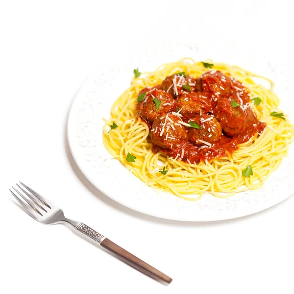 Spaghetti met gehaktballen — Stockfoto