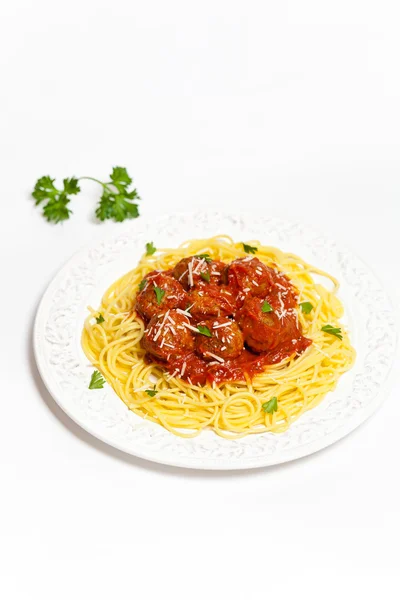 Spaghetti met gehaktballen — Stockfoto