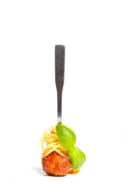 Almôndega com espaguete — Fotografia de Stock