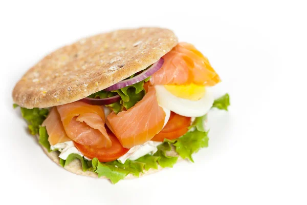 Sandwich al salmone affumicato — Foto Stock