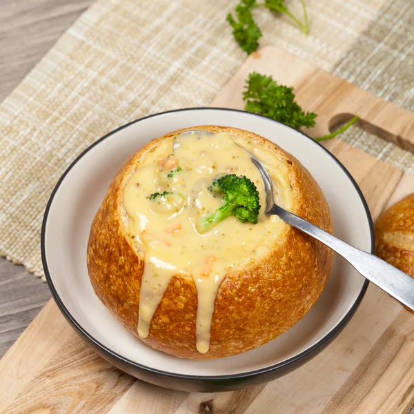 Sopa de brócoli y queso — Foto de Stock