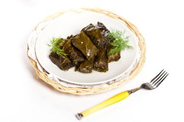 Doldurulmuş üzüm yaprakları.
